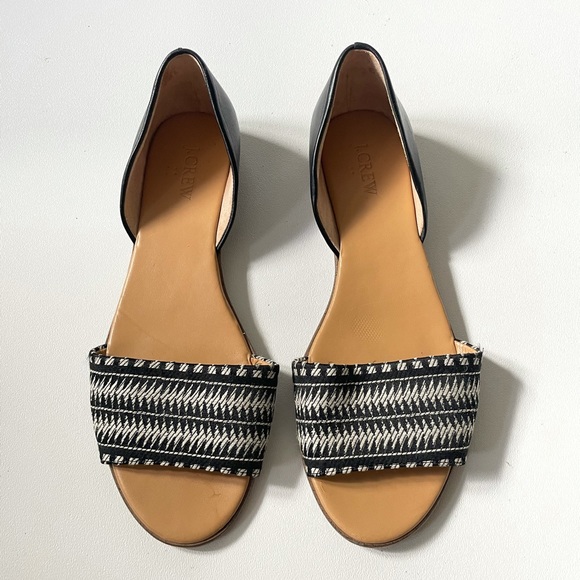 J. Crew Shoes - J Crew women’s size 9 slip on open toe black and white flats